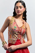 Sunset Patchwork Embroidered Corset