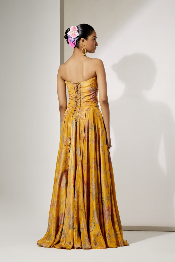 Sunlit Bloom Silk Corset Skirt Set | RTS