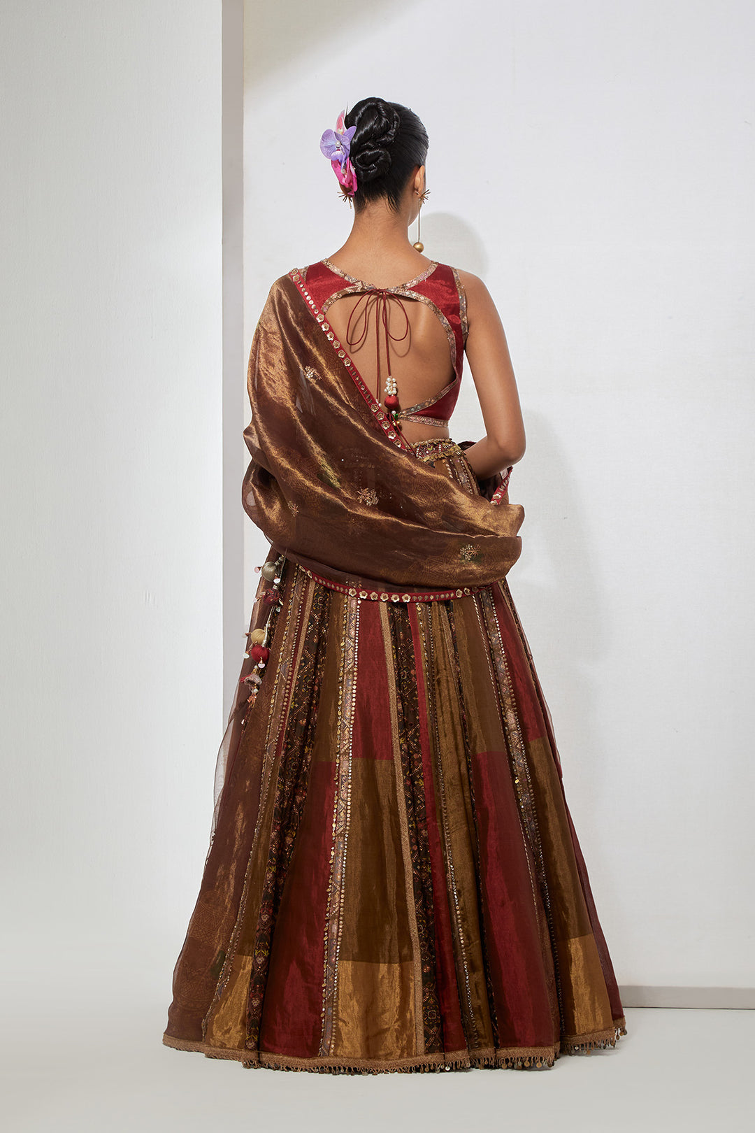 Amber Bloom - Multi-Panelled Embroidered Lehenga Set