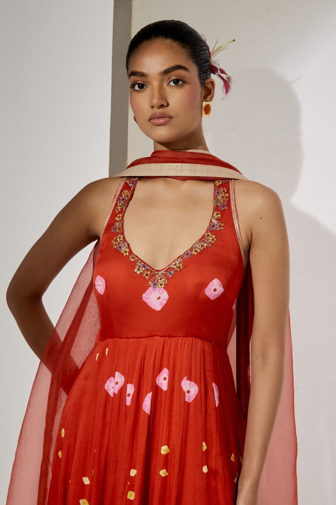 Gulnaar Silk Anarkali Set