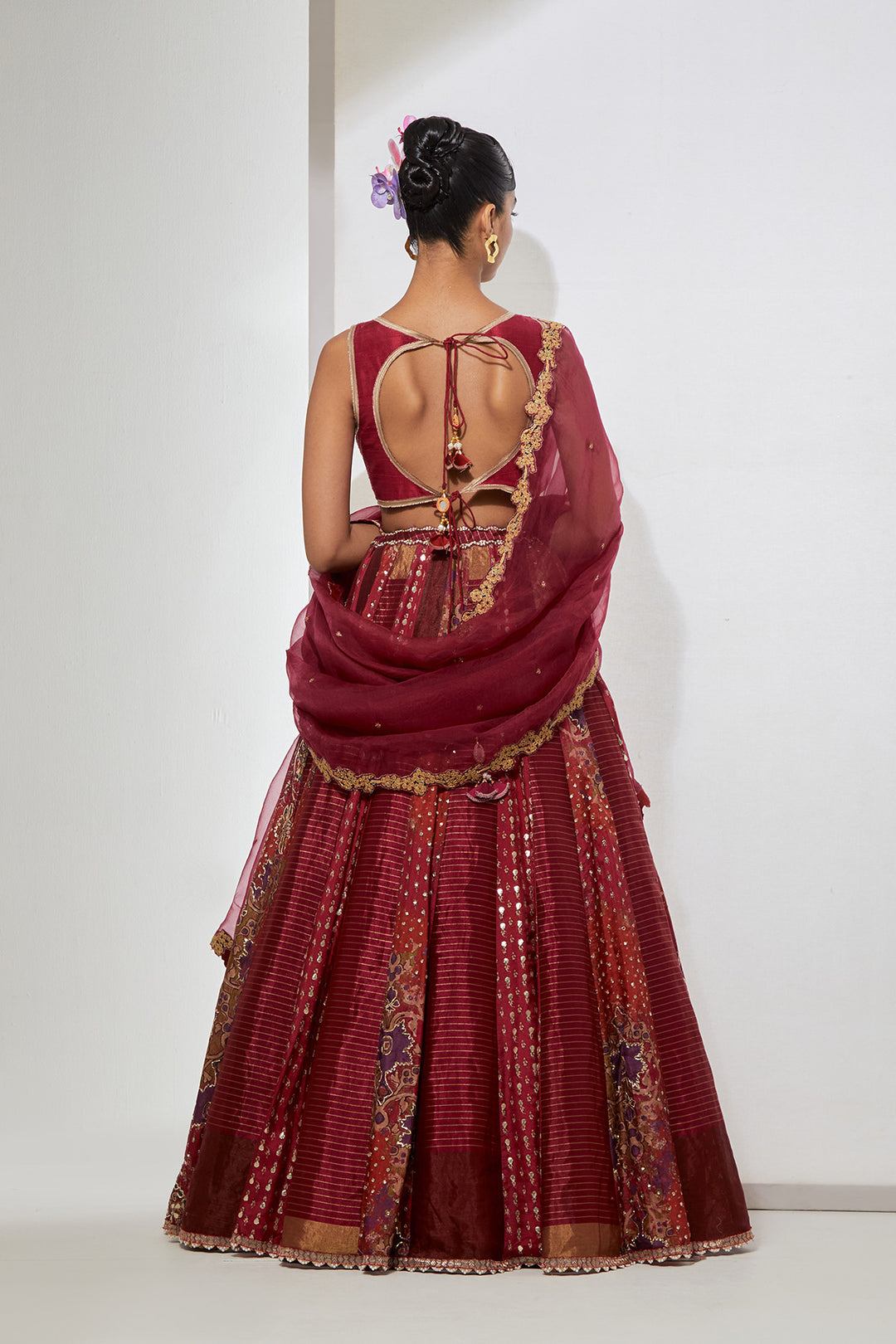 Rani Pink Banarasi Silk Lehenga Choli Set with Heavy Hand-Embroidered Blouse