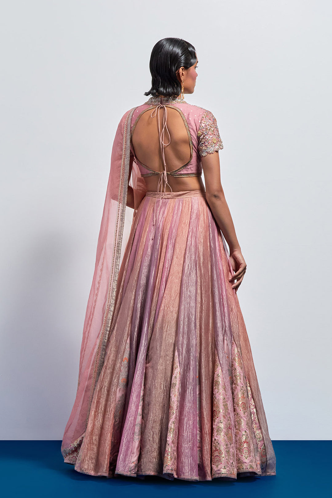 Rose pink lehenga choli dupatta set