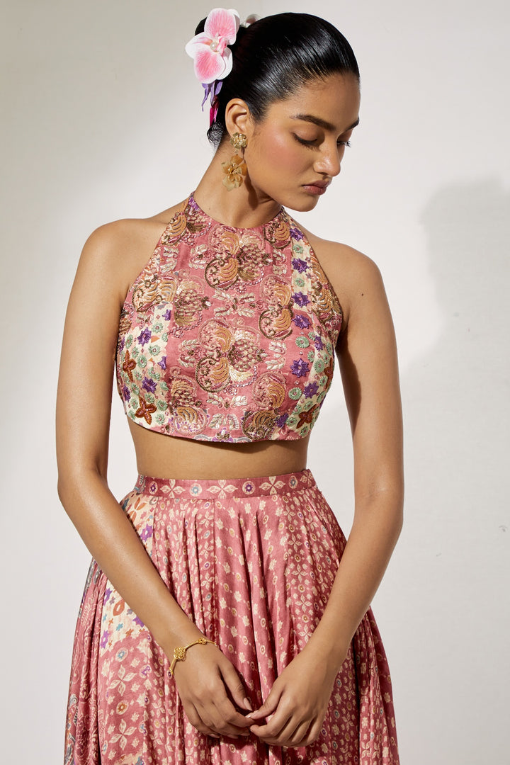 Rosewood Halter Blouse &amp; Skirt Set