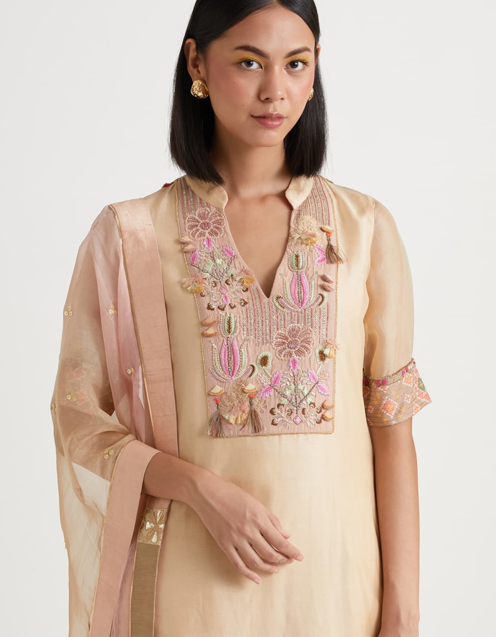 Straight Organza Kurta Set