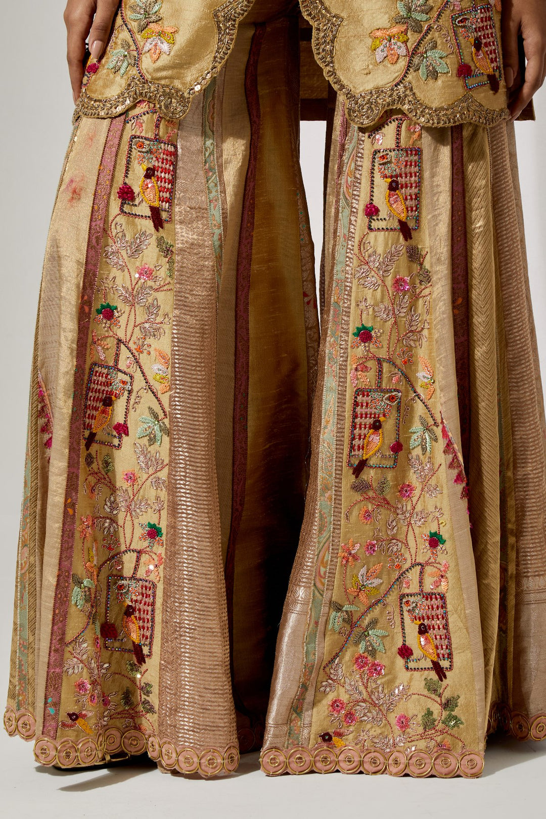 Sunheri Gul Silk Sharara Set