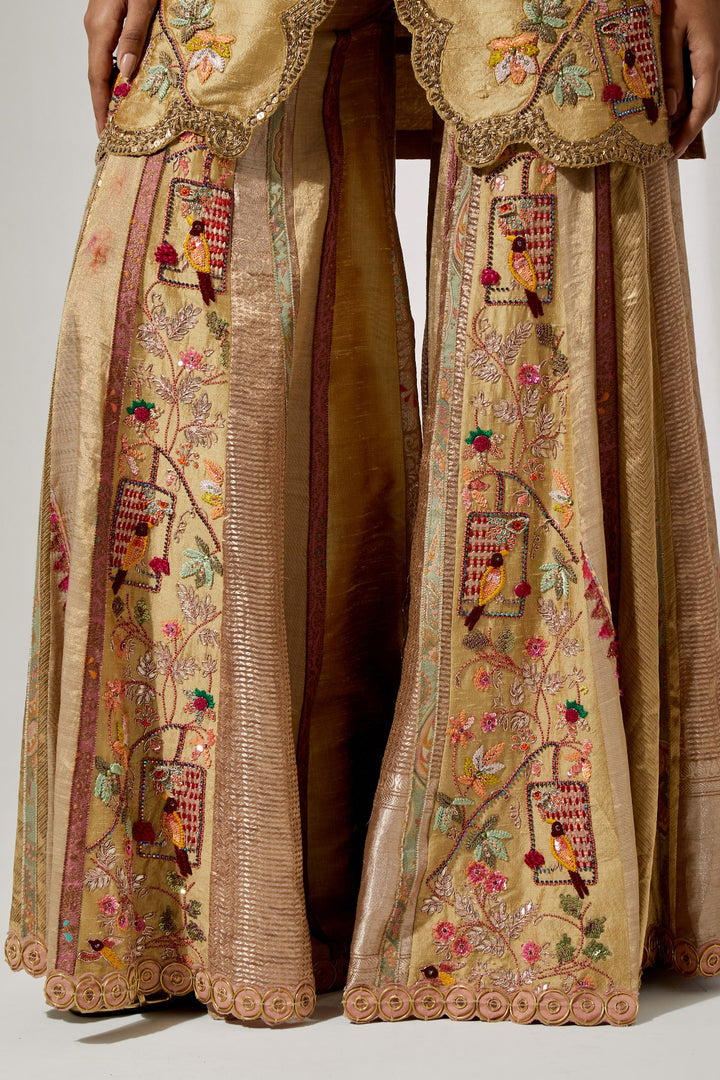 Sunheri Gul Silk Sharara Set