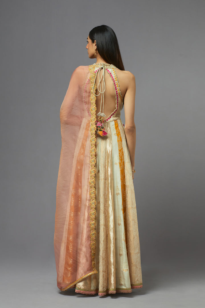 Ivory &amp; Gold anarkali set