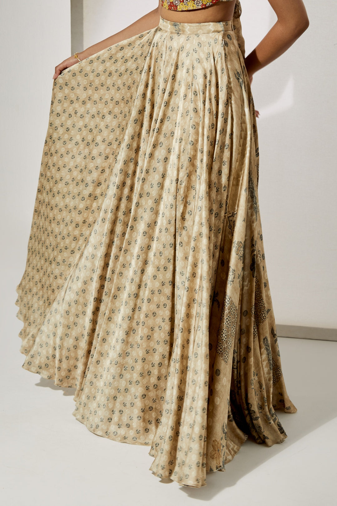 Ivory Bloom Halter Blouse &amp; Skirt Set