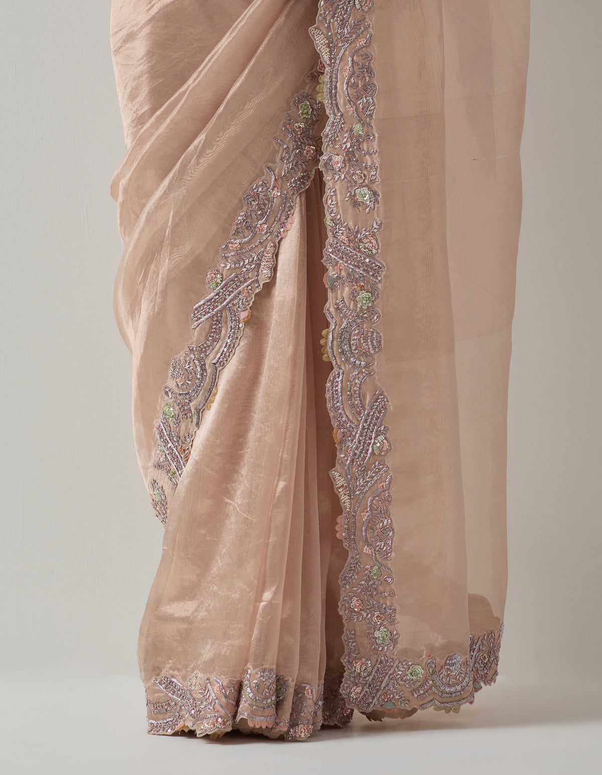 Blush Tissue Saree Set