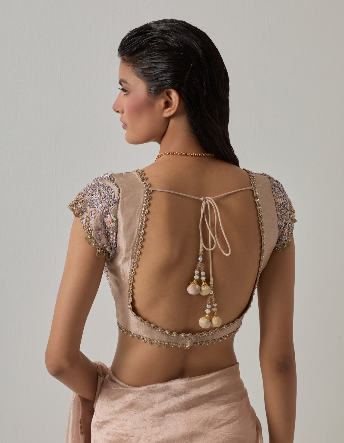 Blush Tissue Saree Set
