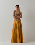 Mustard Abstract Corset and Skirt Set
