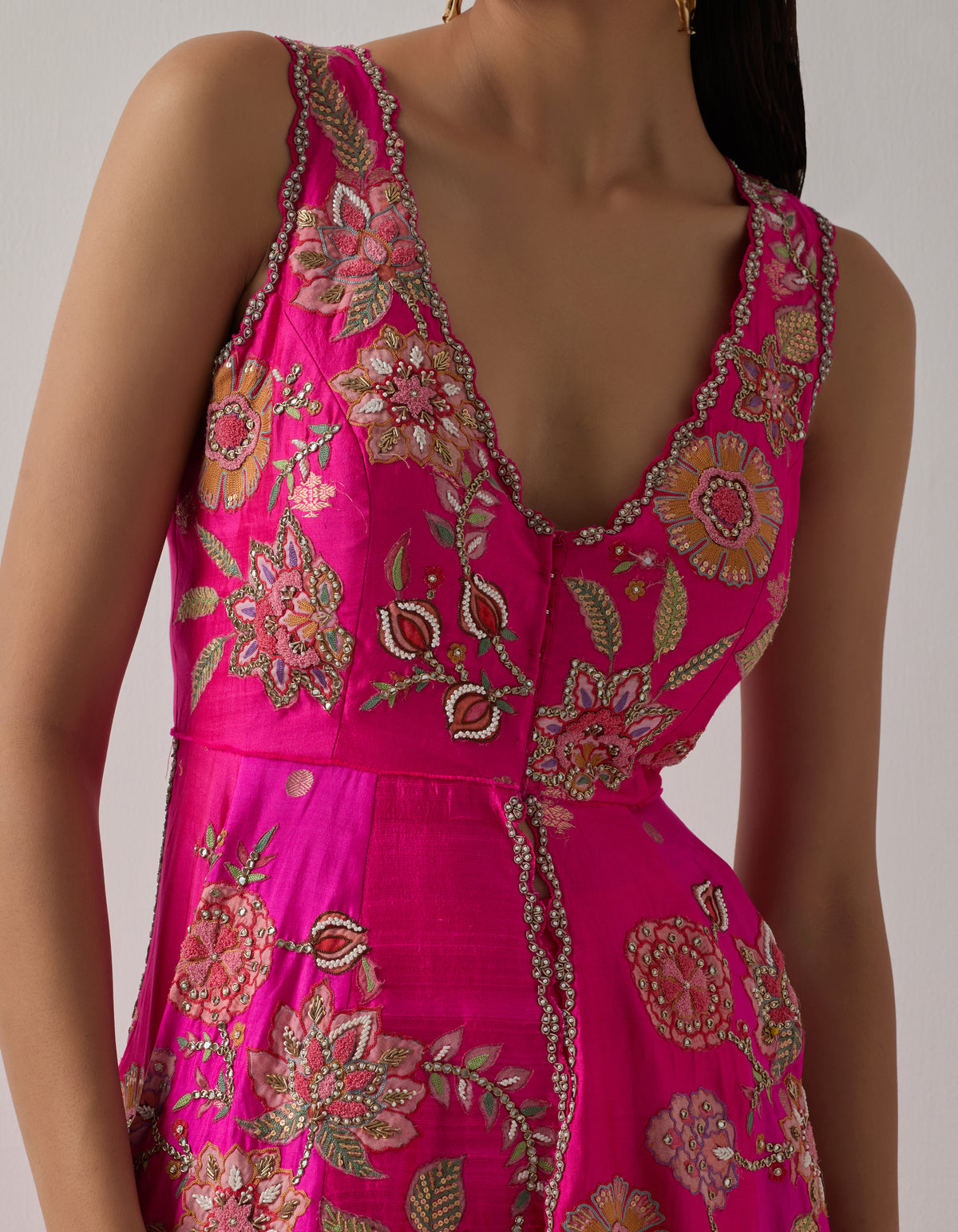 Fuchsia Peplum Sharara Set