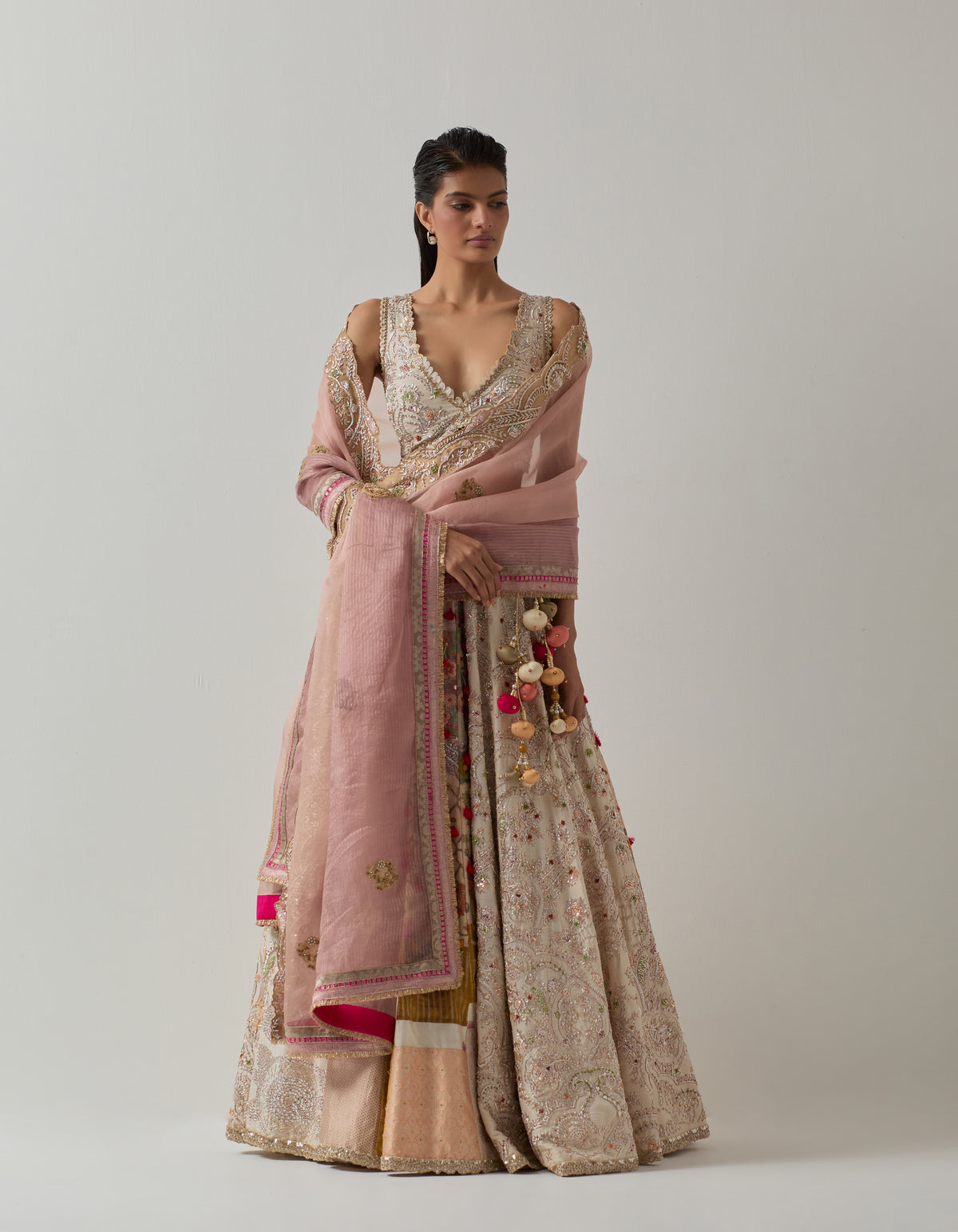 Ivory Zari Lehenga Set