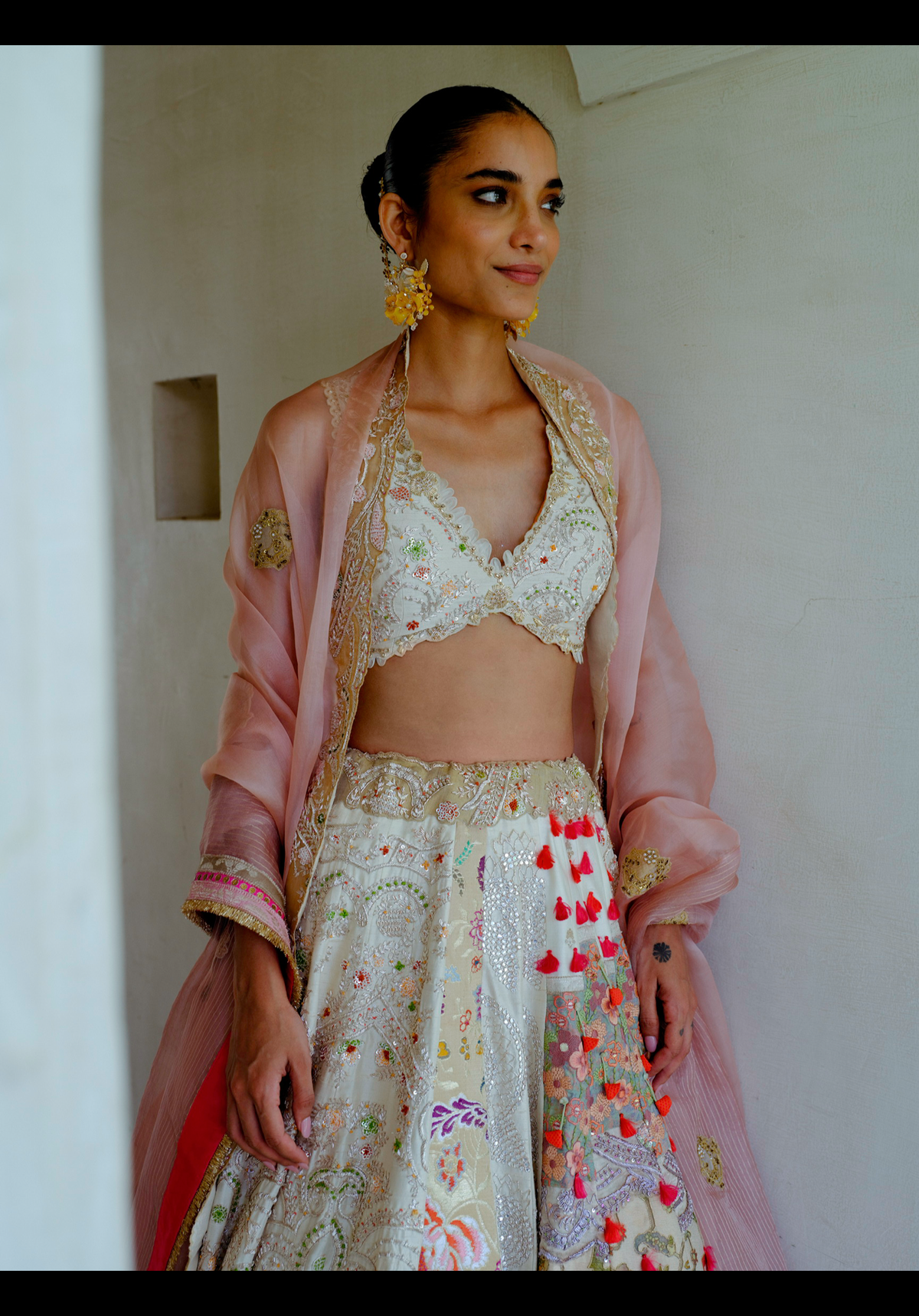 Ivory Zari Lehenga Set