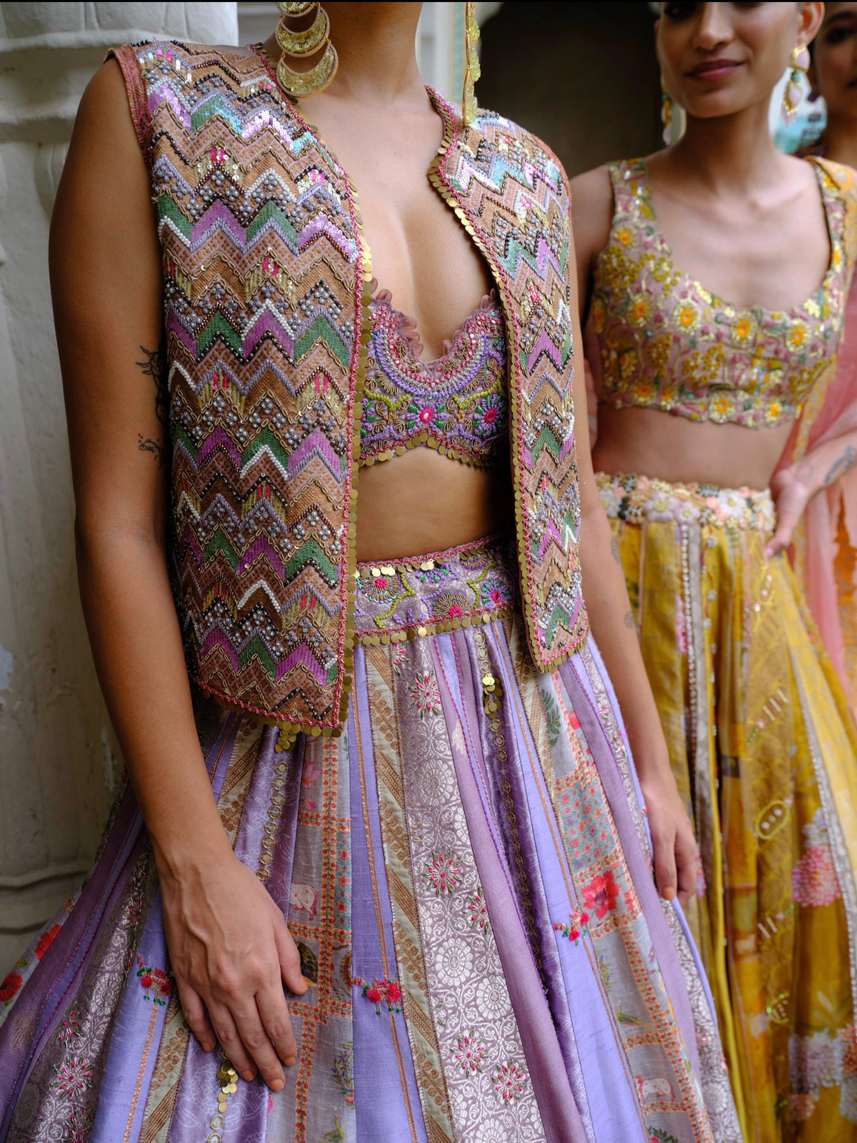 Lavender Jacket Lehenga Set