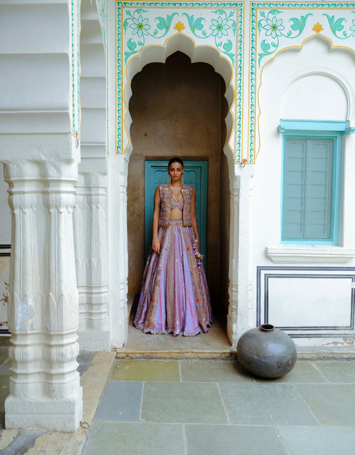 Lavender Jacket Lehenga Set