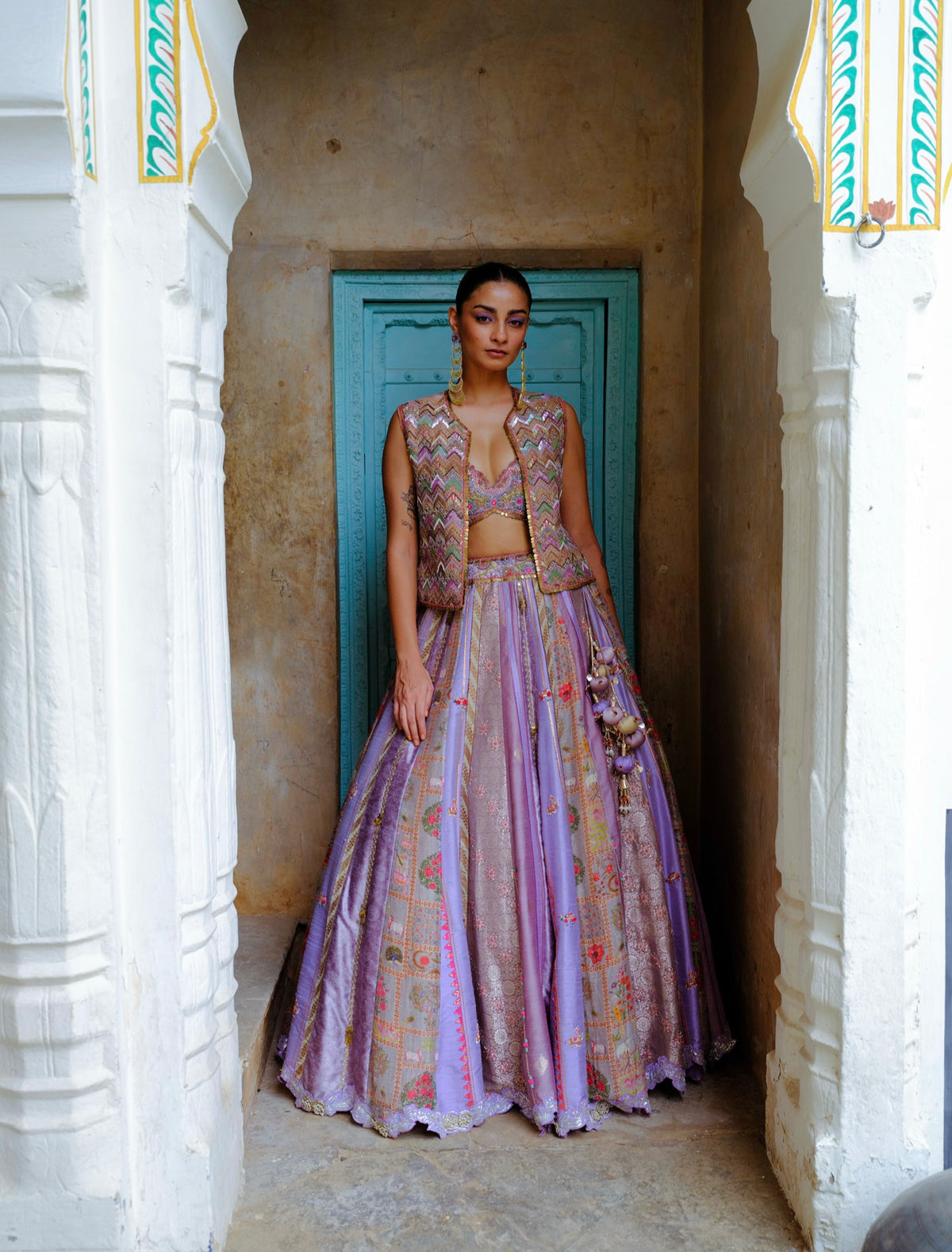 Lavender Jacket Lehenga Set