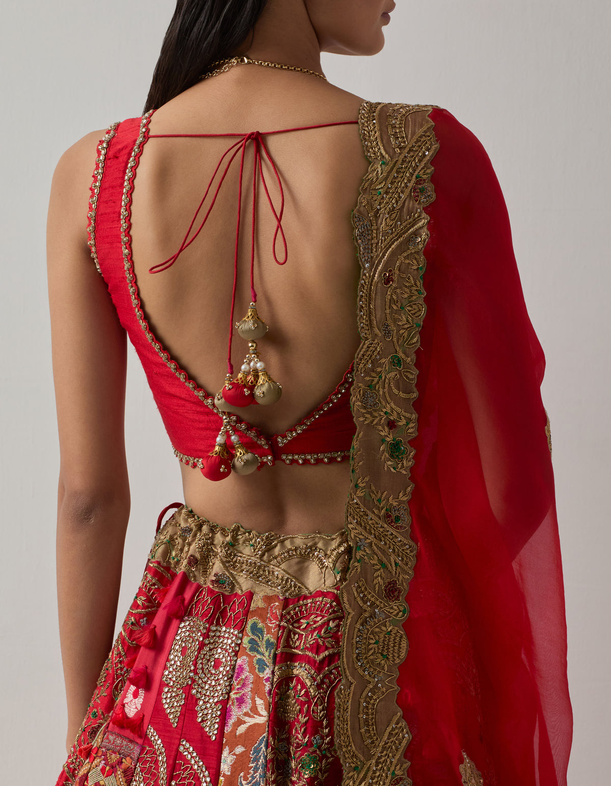 Red Zari Lehenga Set