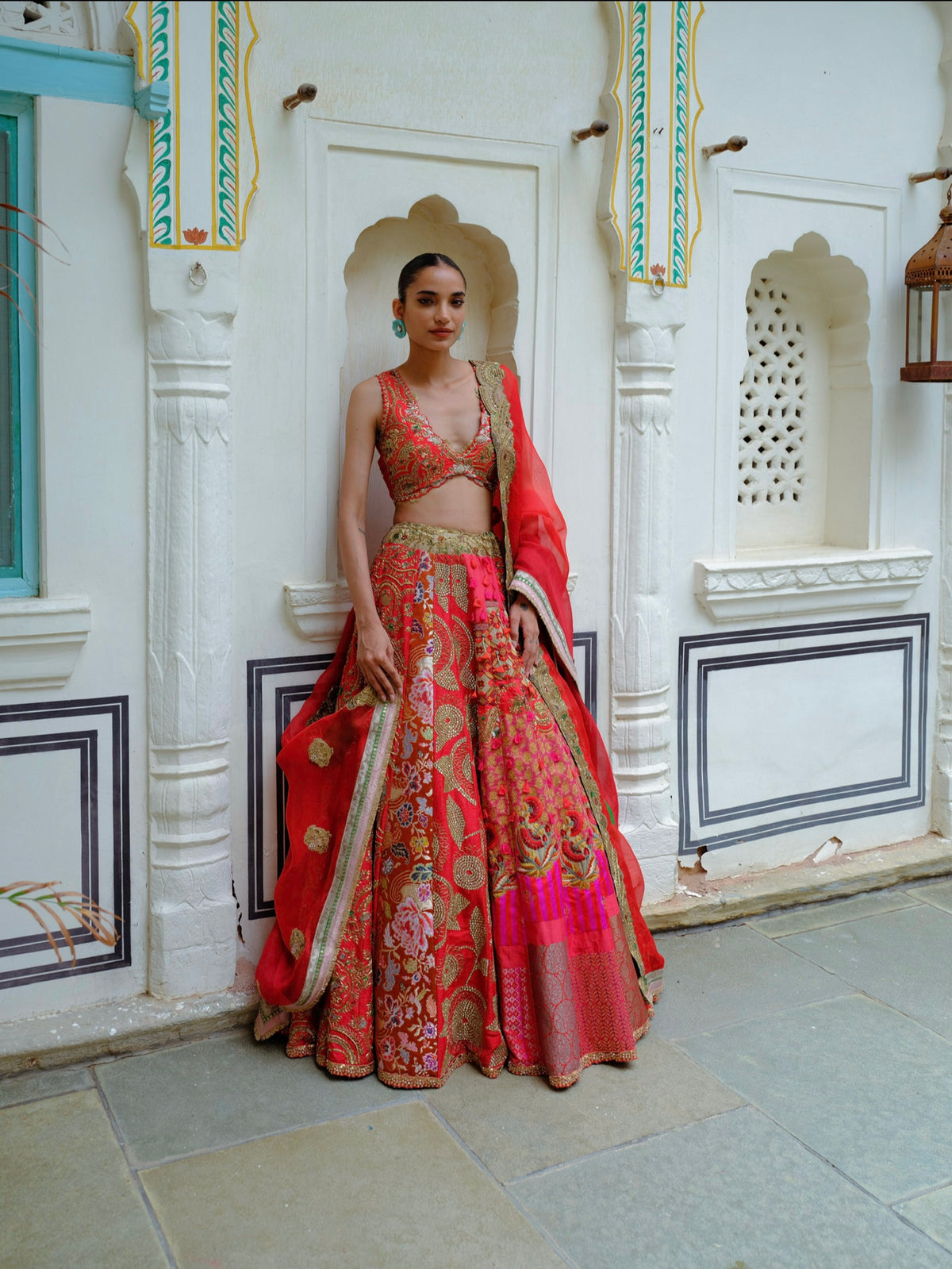 Red Zari Lehenga Set