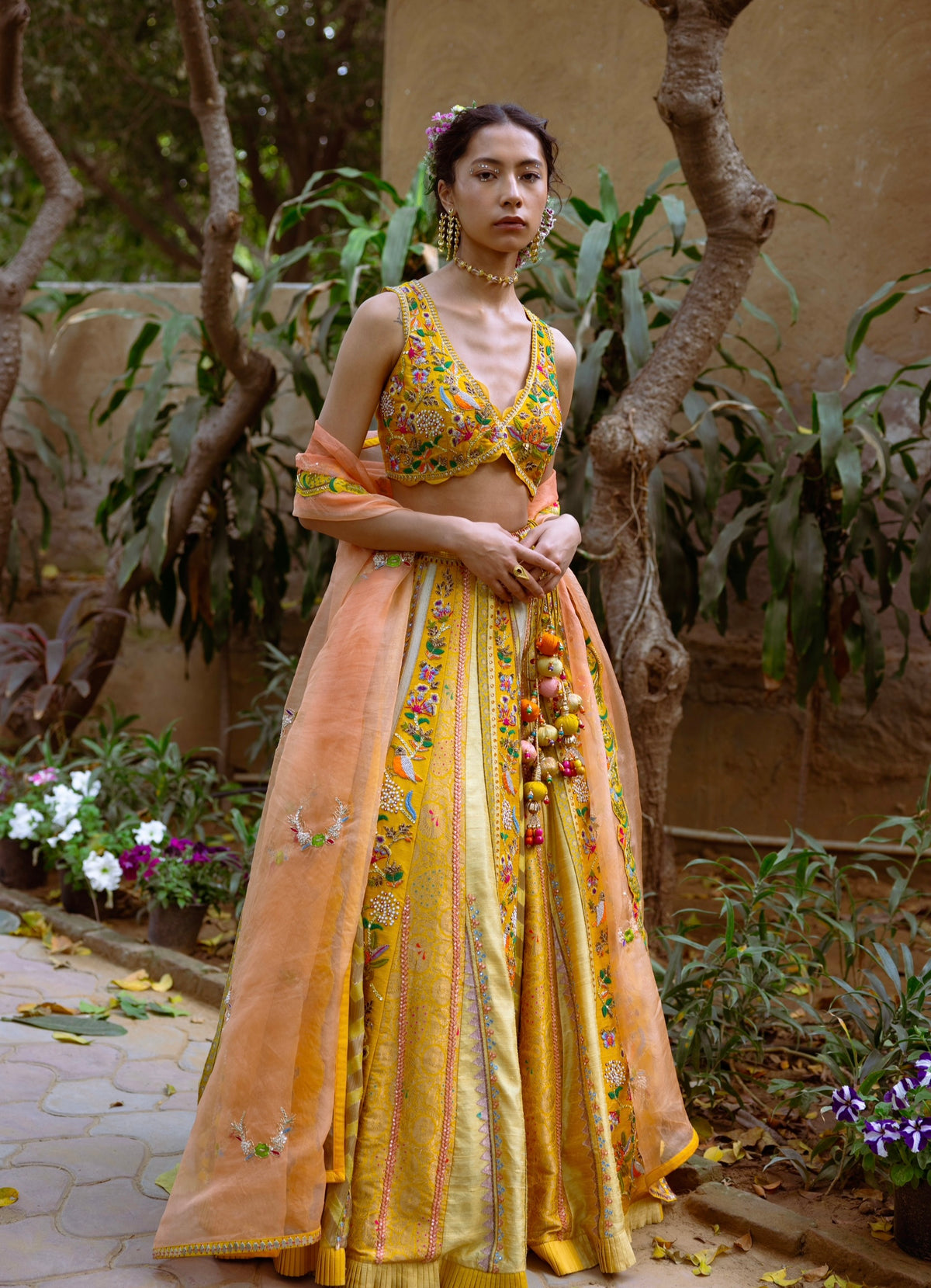 Yellow Embellished Lehenga Set