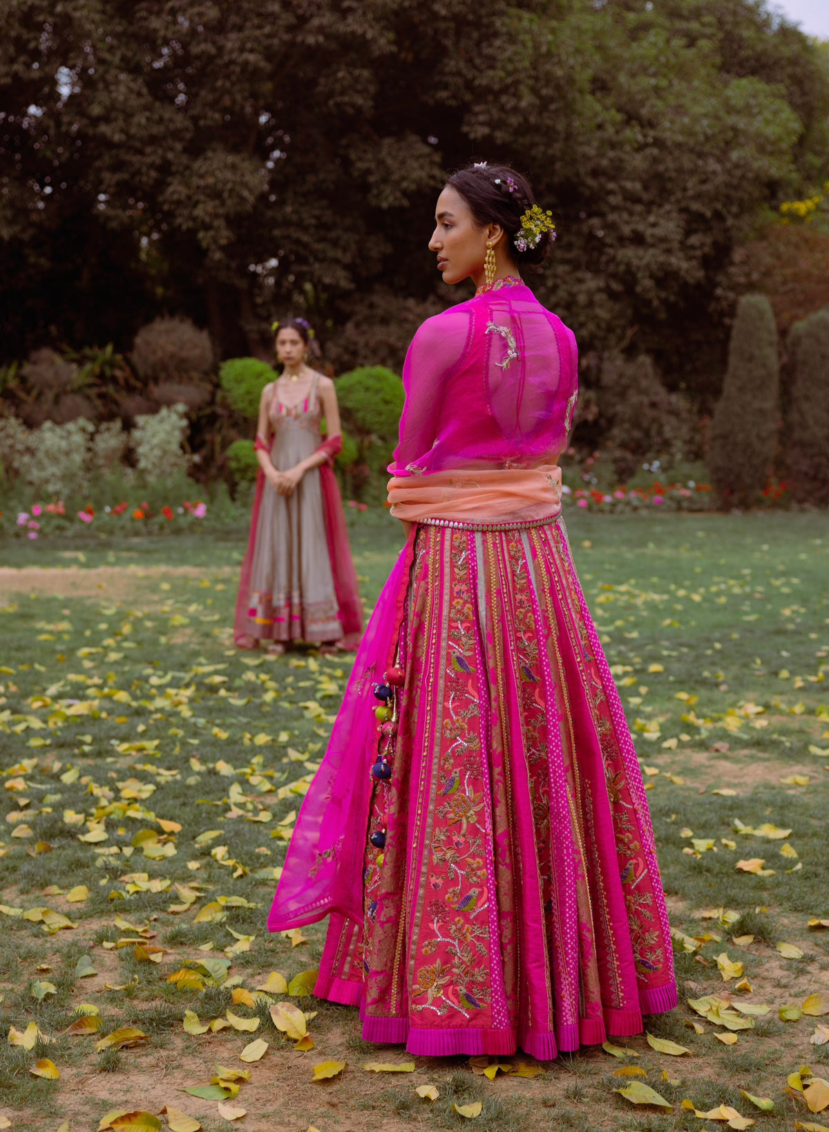 Fuchsia Embellished Lehenga Set