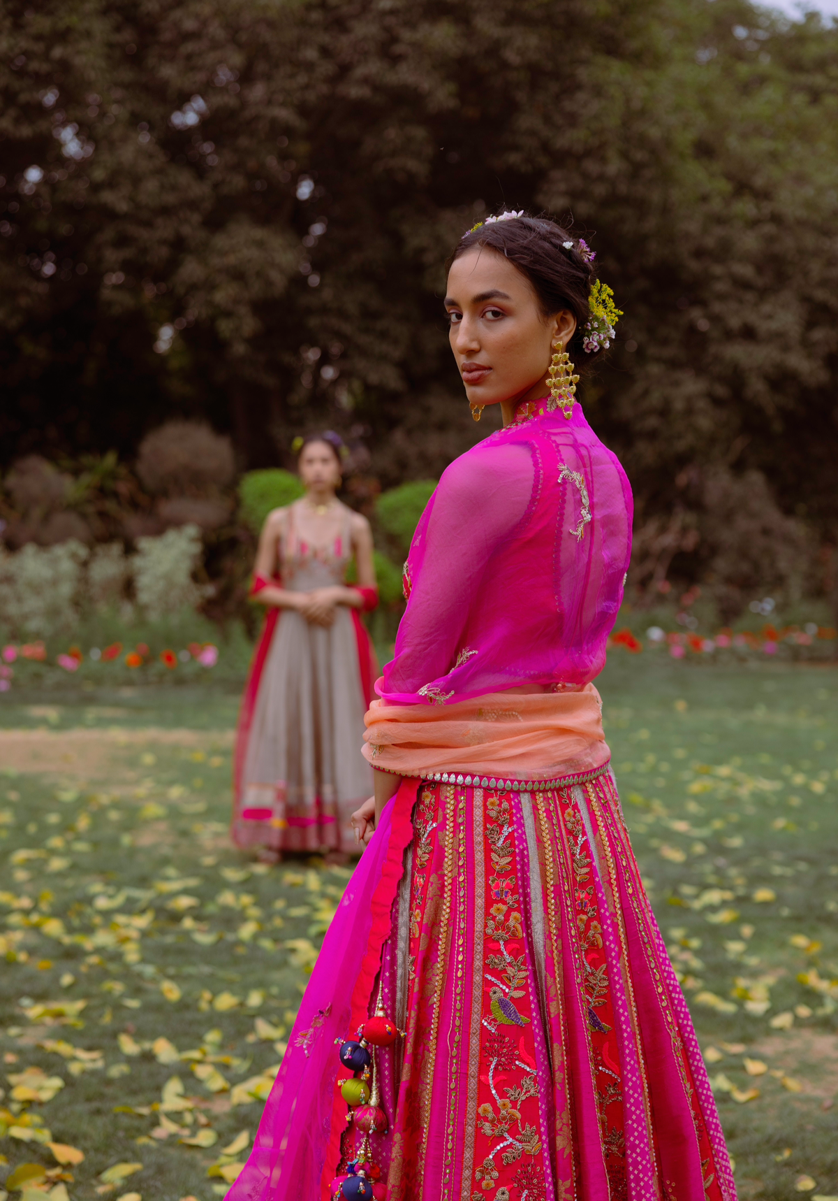 Fuchsia Embellished Lehenga Set