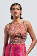 Rust Red Multi-Thread Tassel Corset