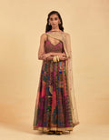 Wine Organza Anarkali