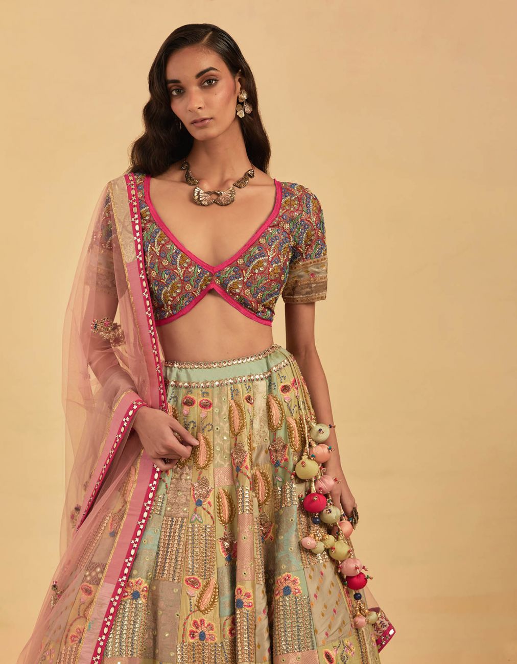 Green Silk Lehenga