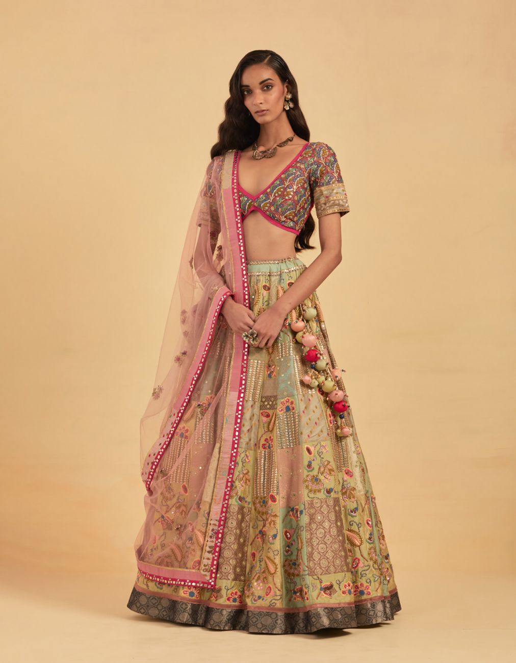 Green Silk Lehenga