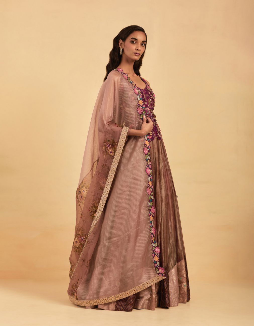 Wine Silk Lehenga