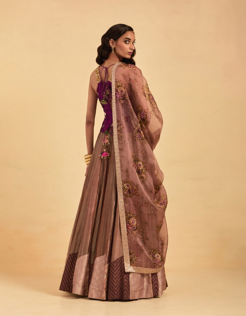 Wine Silk Lehenga