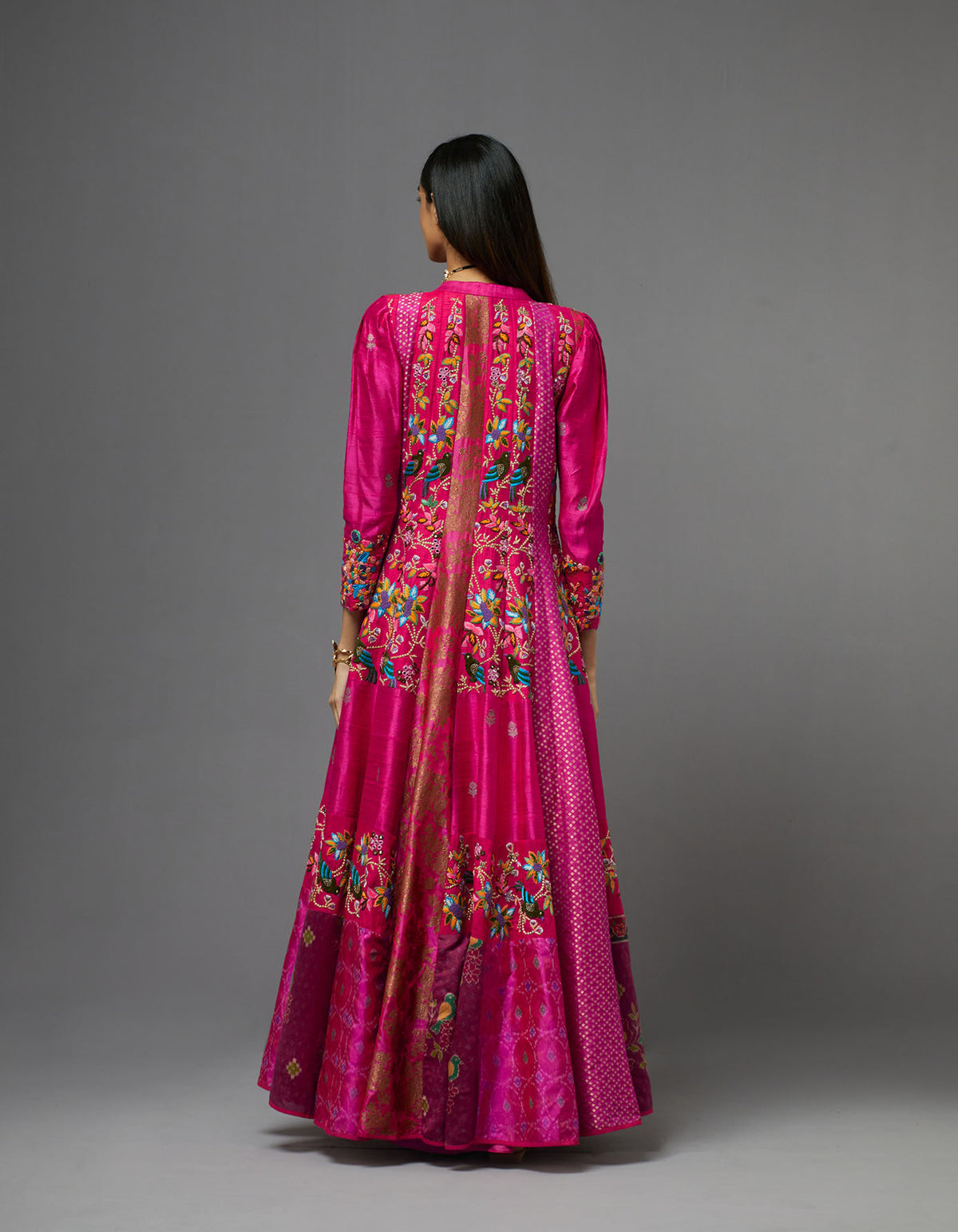 Hot Pink Cape with Anarkali