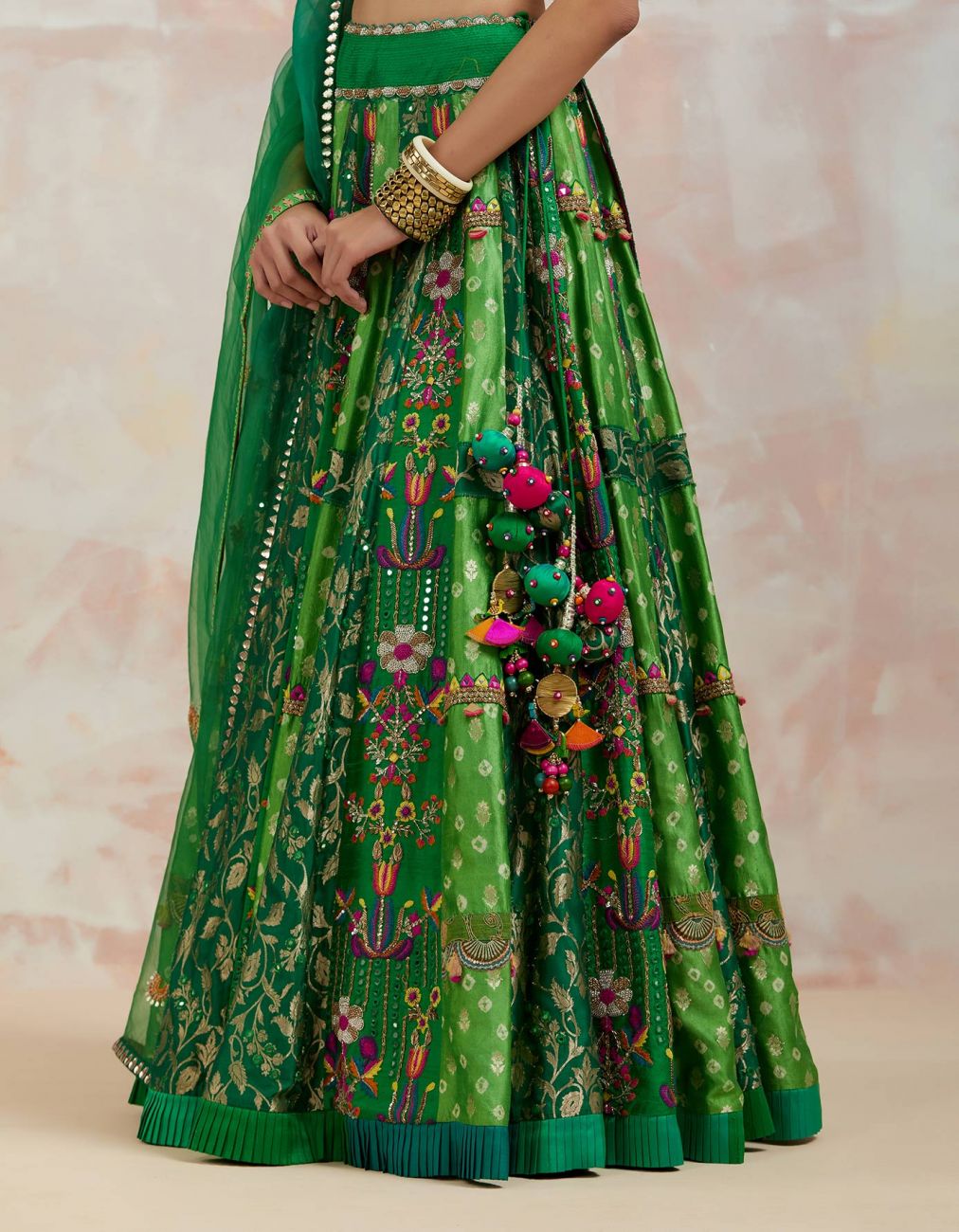 Bottle Green Lehenga Set