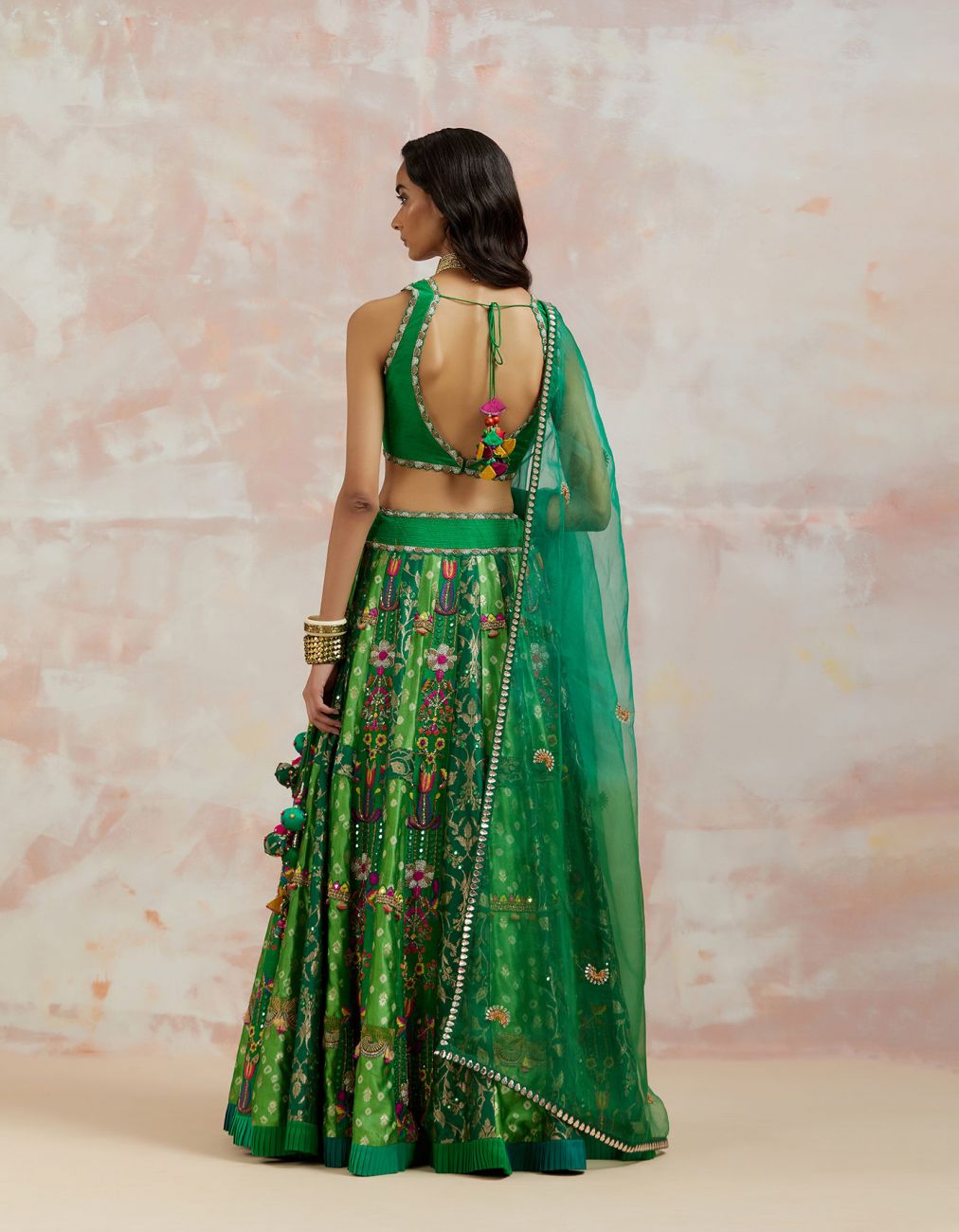 Bottle Green Lehenga Set