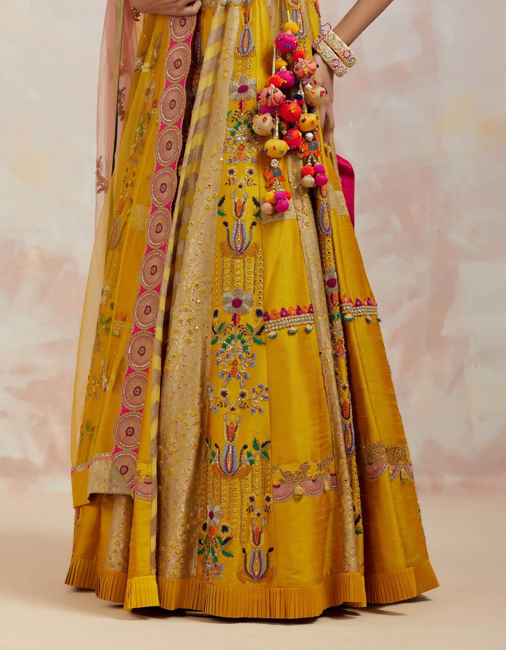 Mustard Silk Lehenga Set