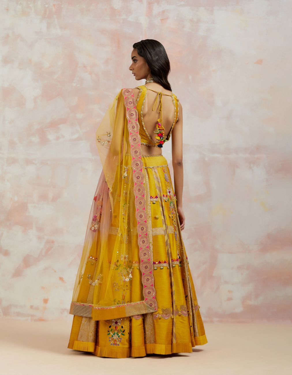 Mustard Silk Lehenga Set