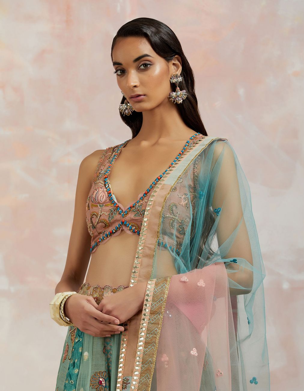 Aqua Blue Lehenga Set