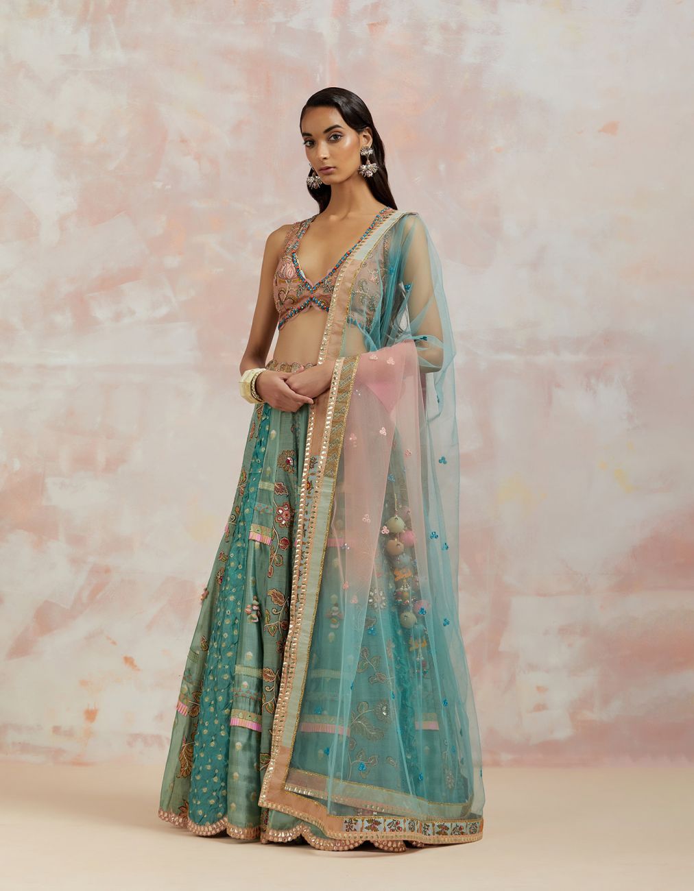 Aqua Blue Lehenga Set