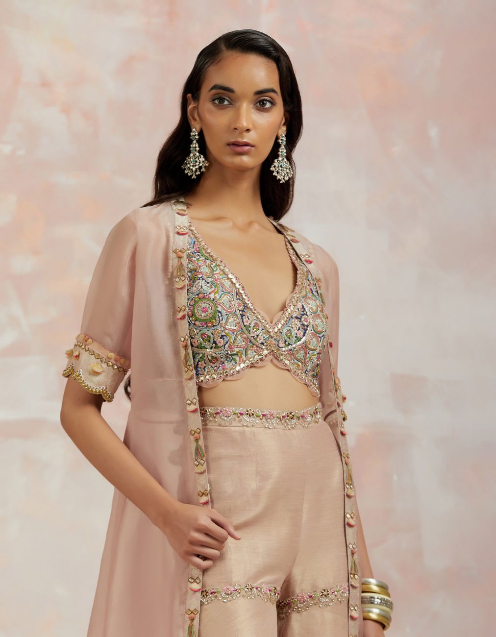 Blush Palazzo Cape Set