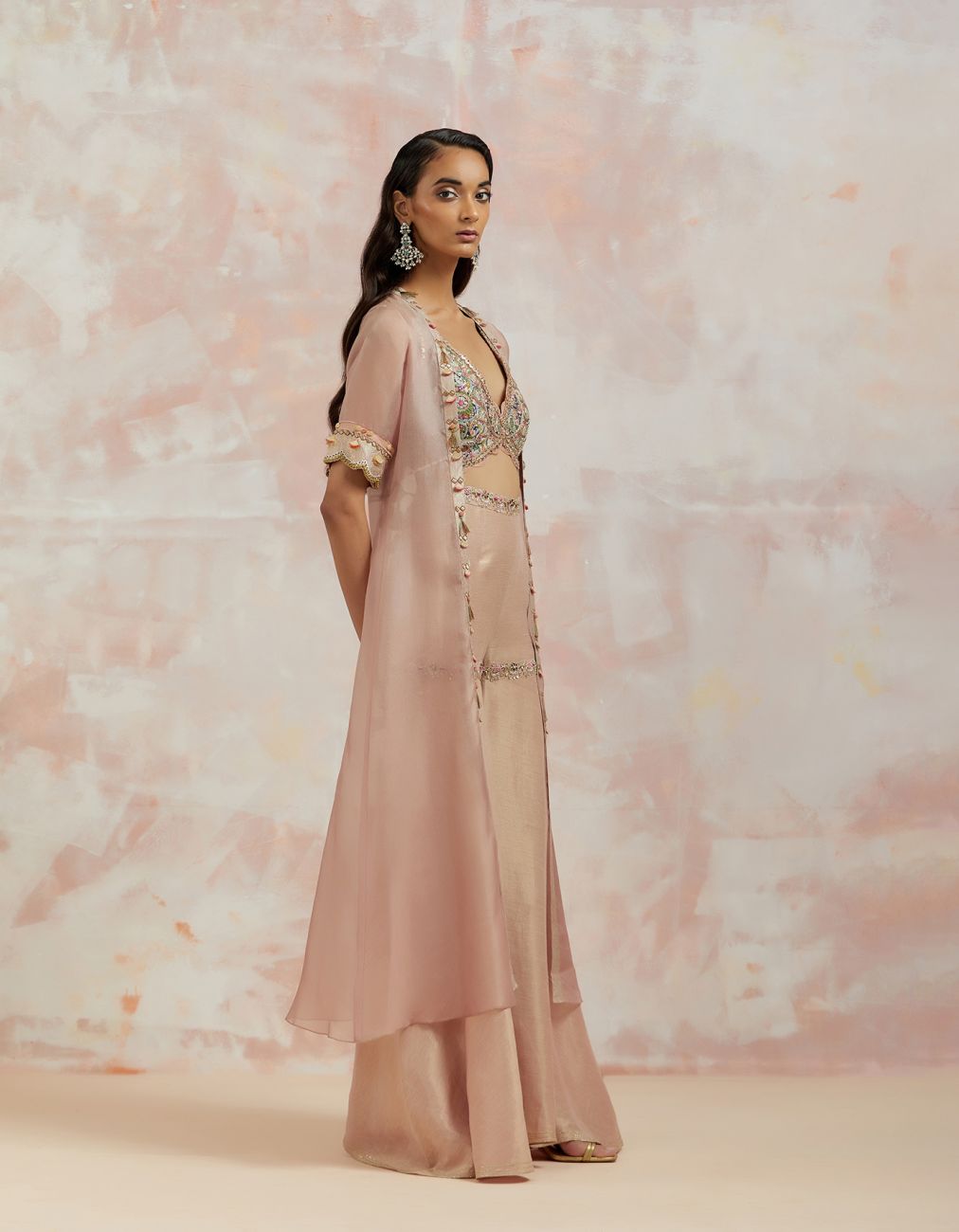 Blush Palazzo Cape Set