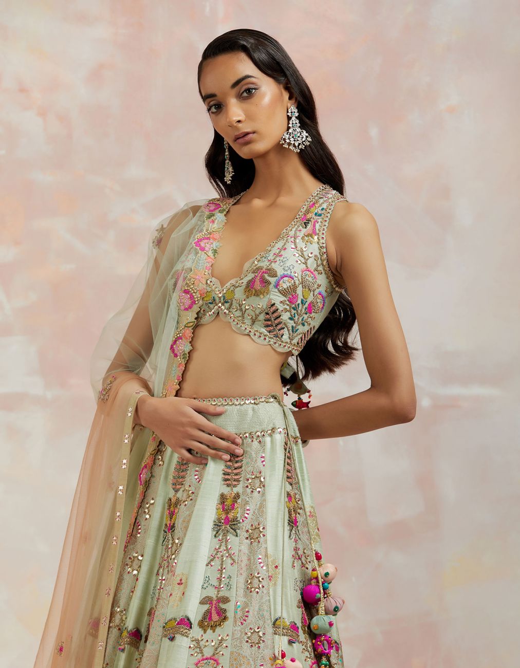 Aqua Lehenga Set