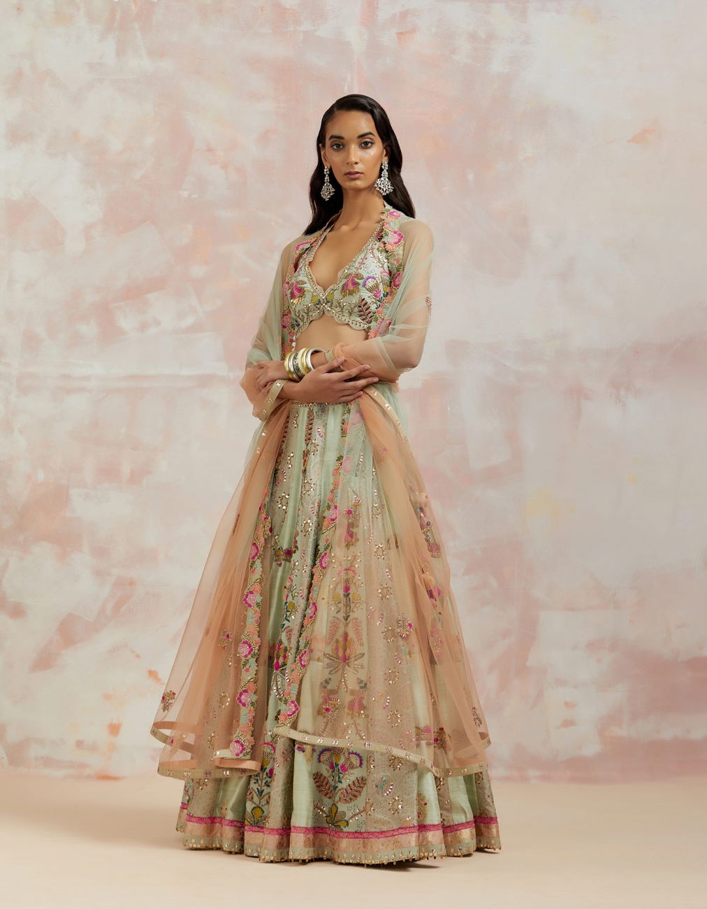 Aqua Lehenga Set